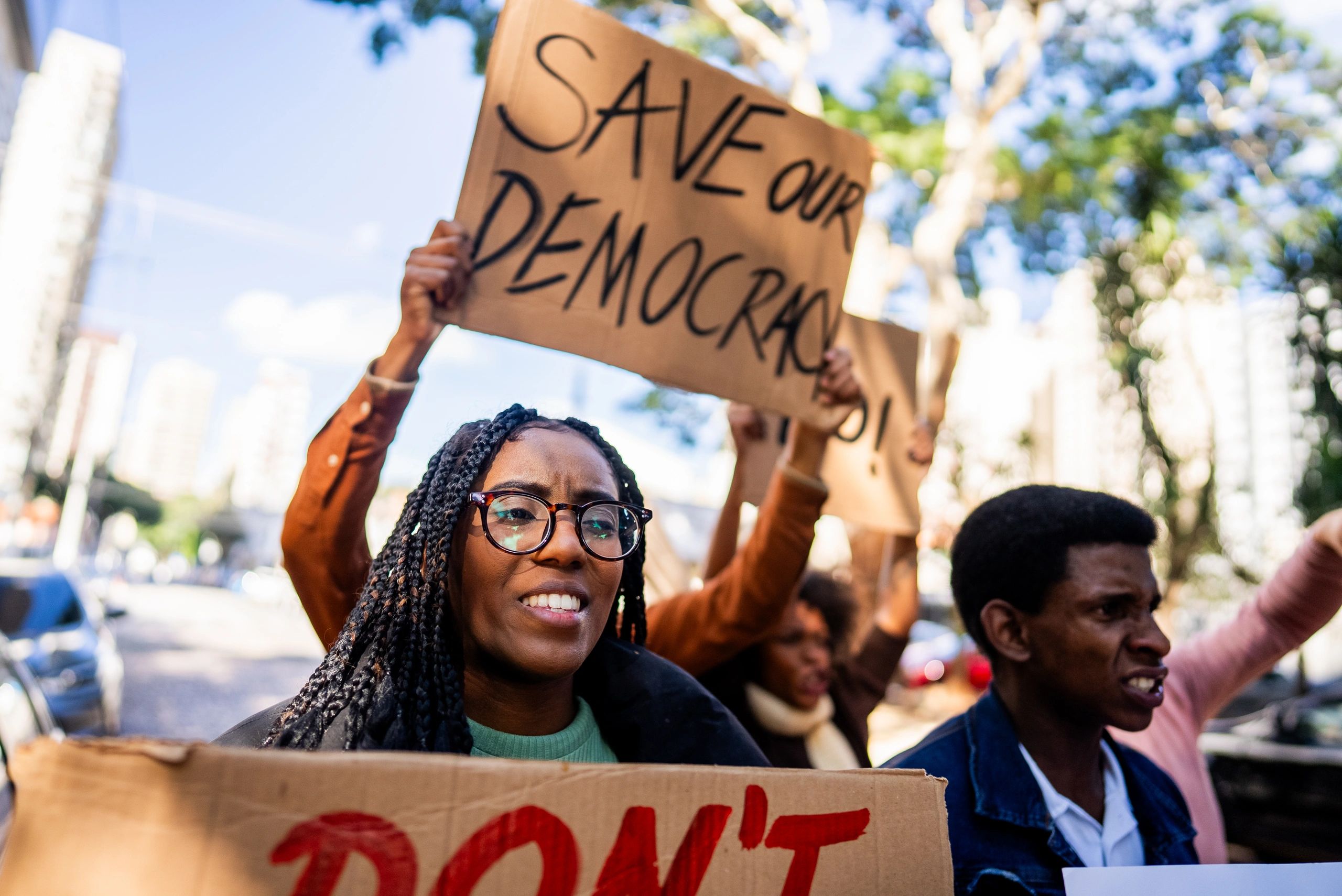 diverse group supporting political campaign
